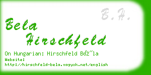 bela hirschfeld business card